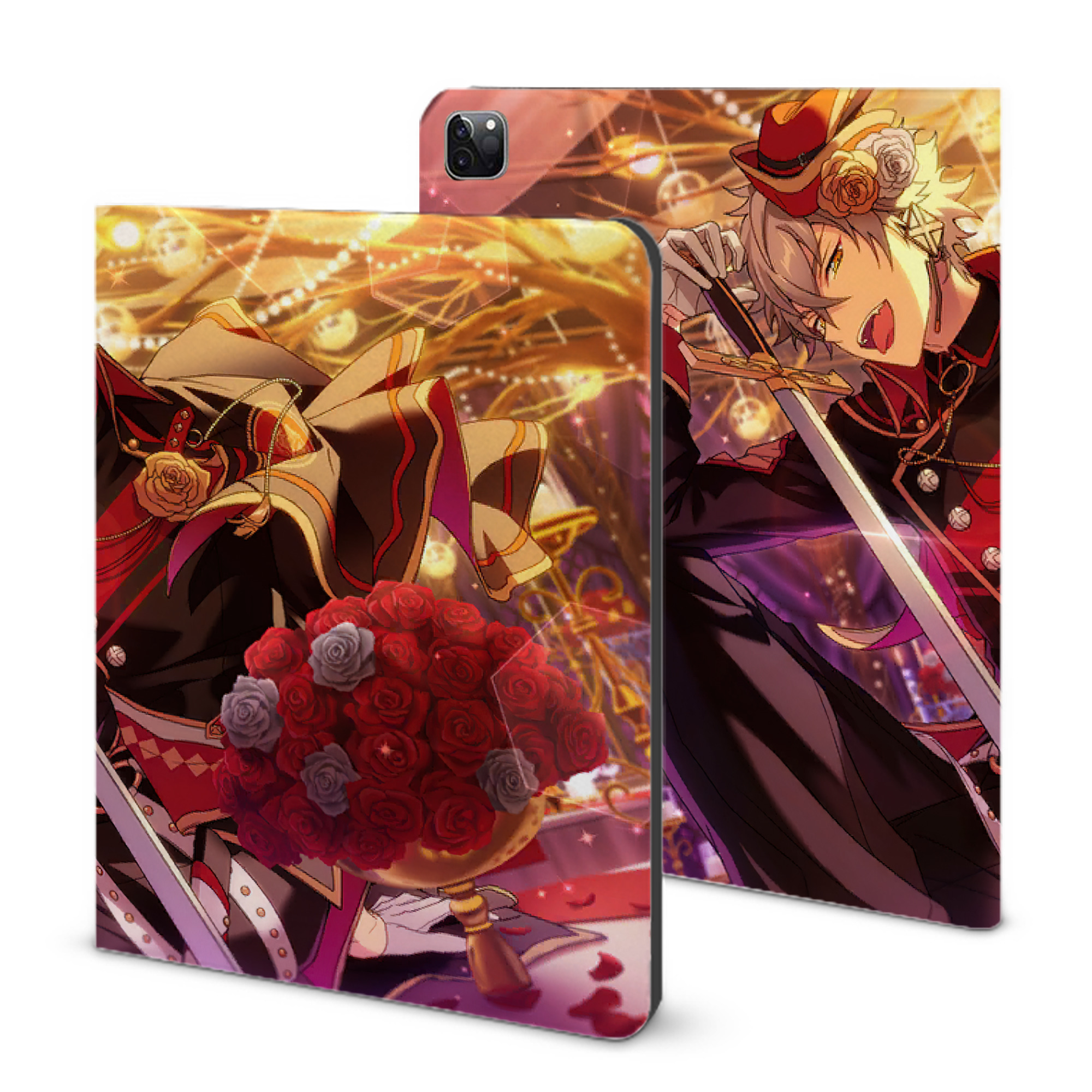 （画像用） あんさんぶるスターズ! Ensemble Stars IPad ケース ブック型 PUレザー TPU 耐衝撃 軽量 薄型 ペン収納なし 全面保護 IPad 各モデル対応